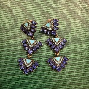 BaubleBar Navy and Turquoise Statement Earrings